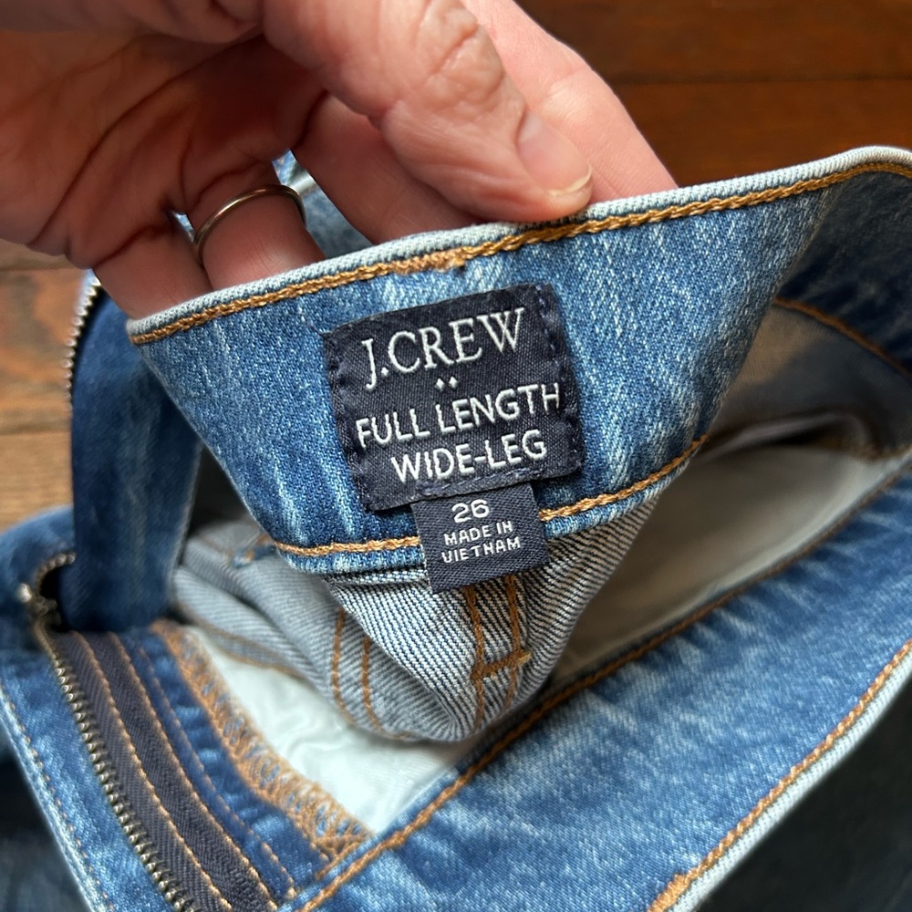 J. Crew Women's Blue Full-Length Wide-Leg Jeans